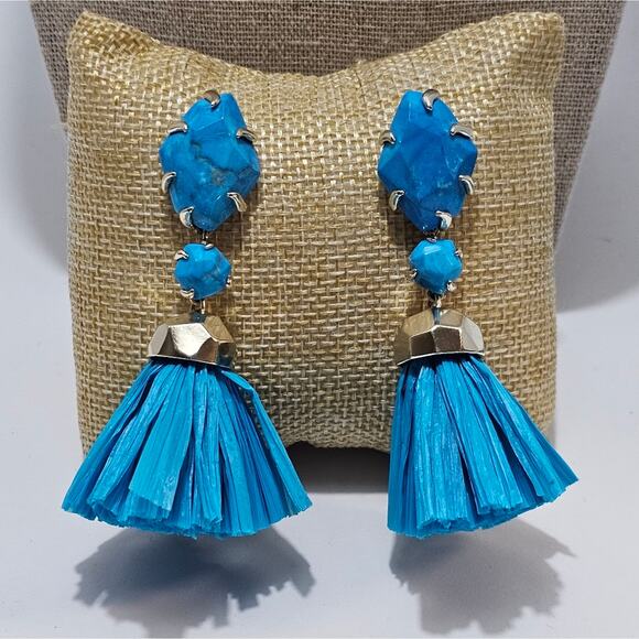 Kendra Scott Jewelry - Kendra Scott‎ Turquoise Blue and Gold Statement Earrings